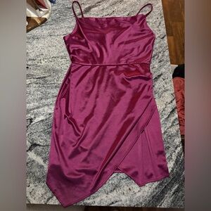 BCX Satin Fuchsia Mini Dress